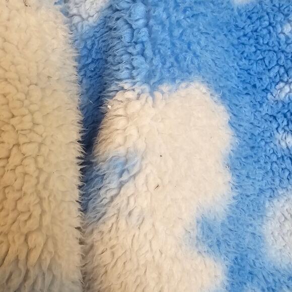 Urban Outfitters Olivia Blue Cloud Sherpa Fleece Jacket Cropped Size Small - Picture 6 of 11